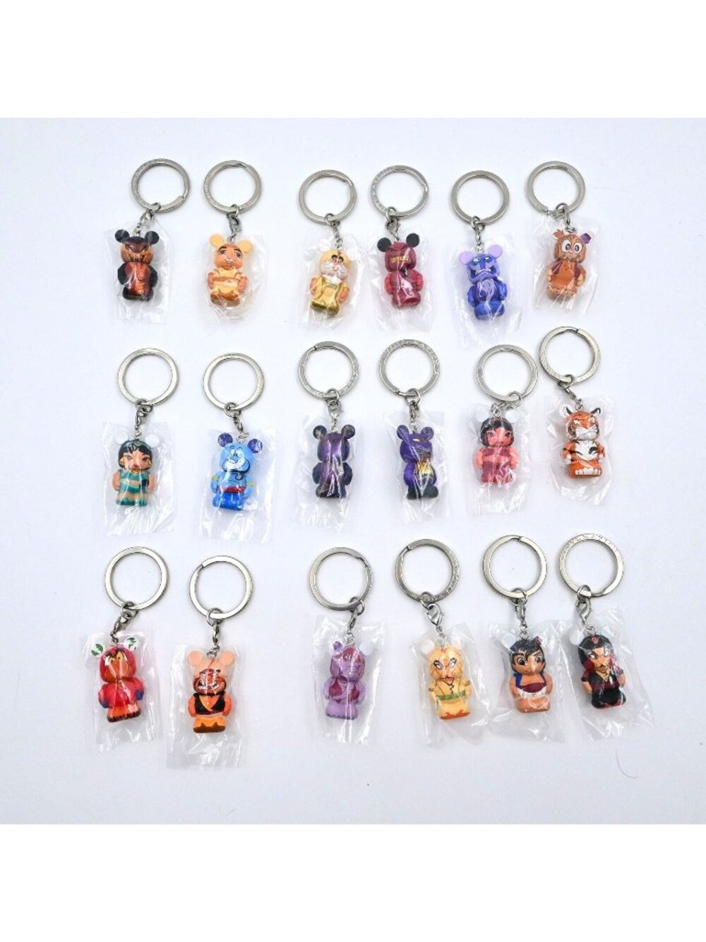 Disney Vinylmation Aladdin Keychain Complete Set Of 18 W/ Chaser
